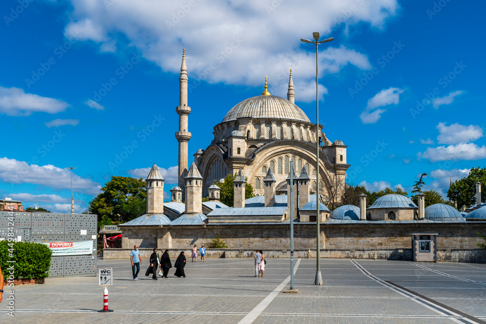 The Nuruosmaniye Mosque view in Istanbul. Istanbul is popular tourist destination in the Turkey.