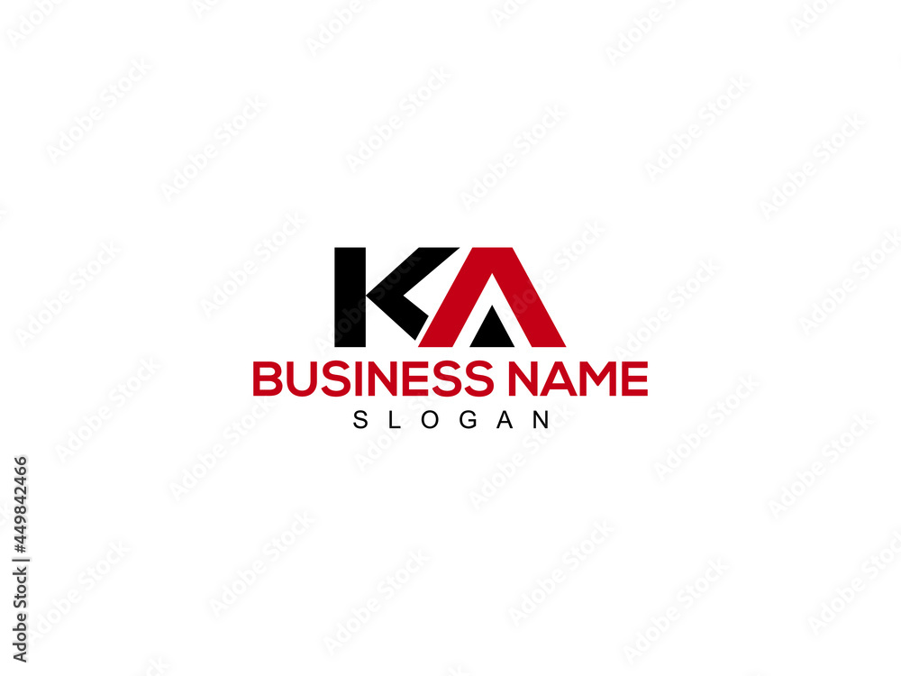 Alphabet KA Logo, Letter ka Logo Vector For Business - obrazy, fototapety, plakaty 
