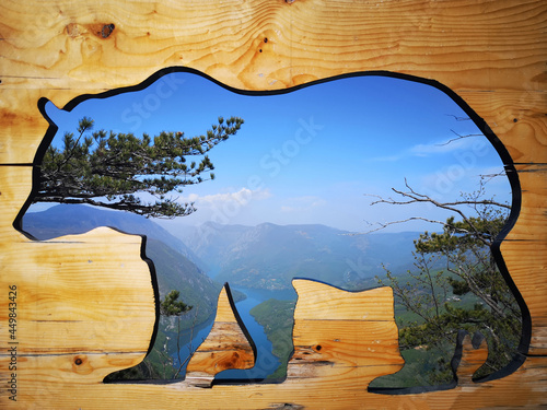 Viewpoint Banjska Stena with Bear Wooden Sign photo