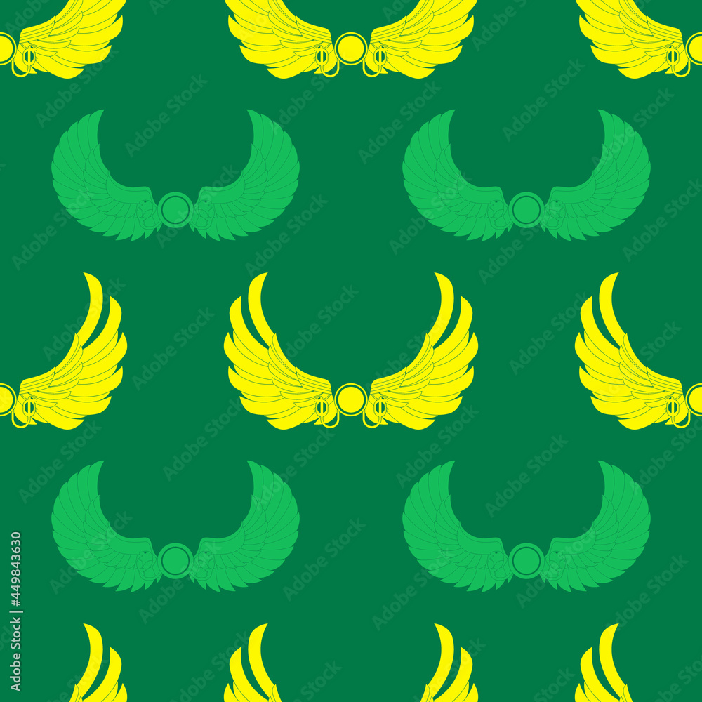 Seamless pattern with ancient egyptian symbol Winged sun for your project