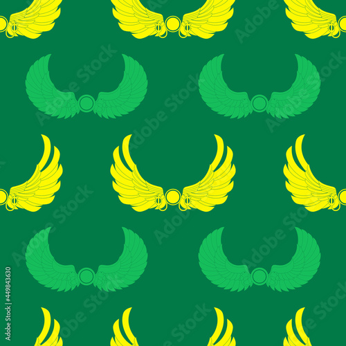 Seamless pattern with ancient egyptian symbol Winged sun for your project