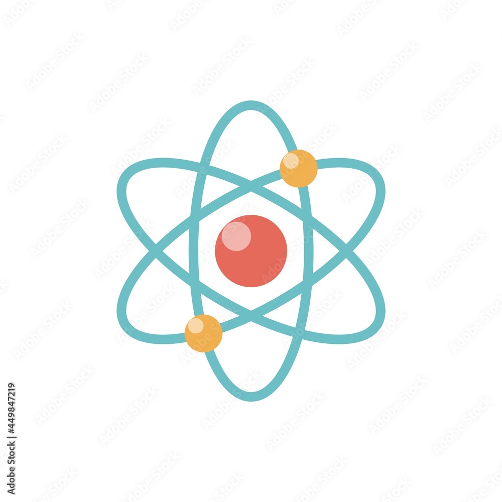 Atom flat icon on white background. Vector illustration Atom flat icon on white background. Vector illustration