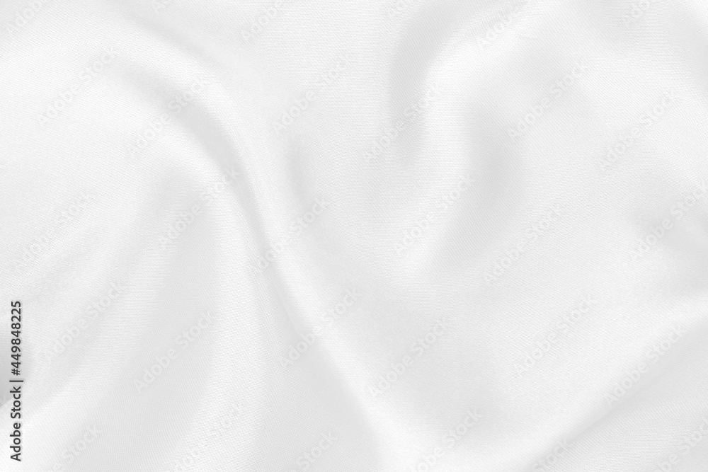 Fototapeta premium White fabric cloth texture for background and design art work, beautiful crumpled pattern of silk or linen.