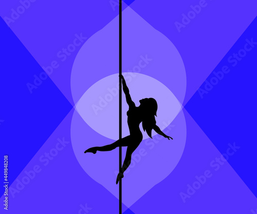 A silhouette of a stripper on a pole