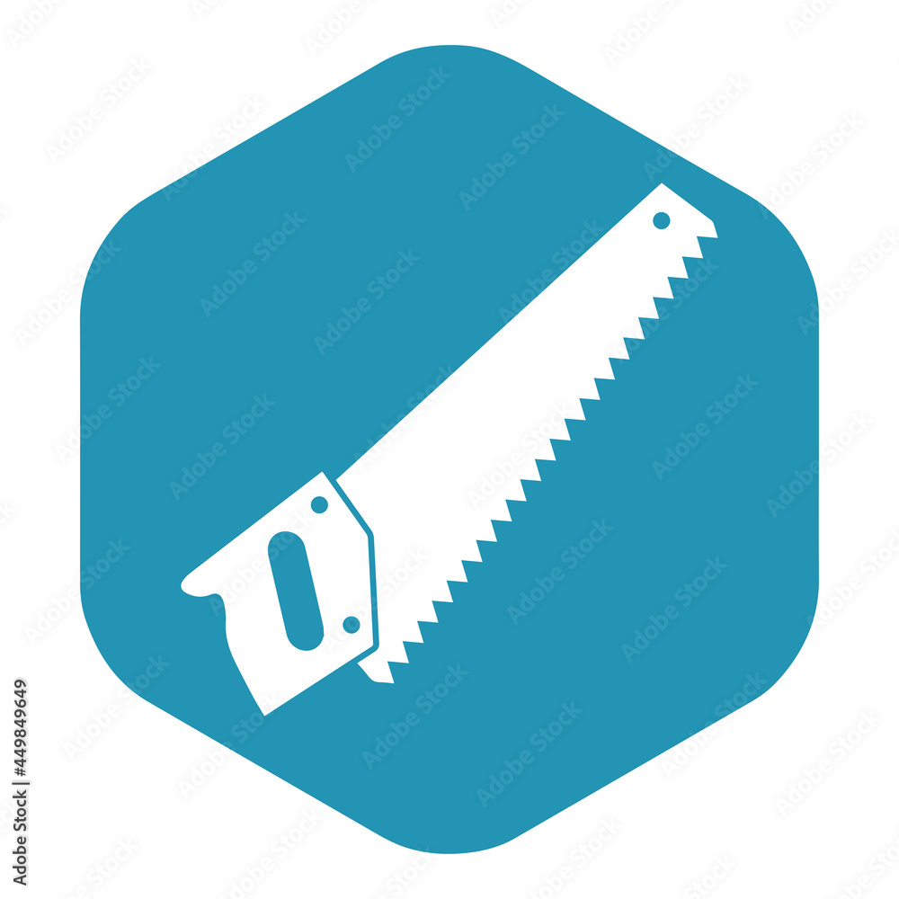 Saw icon. Carpenter's tool with teeth for cutting wood. Vector illustration isolated on a white background for design and web. Saw icon. Carpenter's tool with teeth for cutting wood. Vector illustration isolated on a white background for design and web.