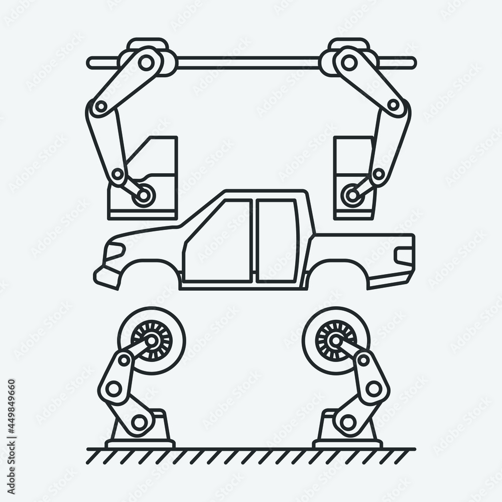 Car manufacturing vector icon illustration sign