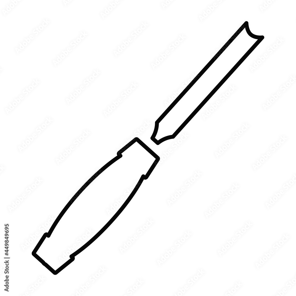 Chisel icon. Carpenter's or joiner's manual cutting tool for wood work. Vector illustration isolated on a white background for design and web. Chisel icon. Carpenter's or joiner's manual cutting tool for wood work. Vector illustration isolated on a white background for design and web.