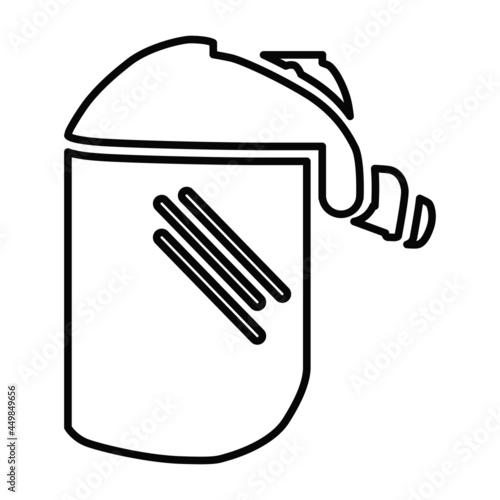 Protective mask icon. Mask for various works in construction and carpentry. Face and eye protection. Vector illustration isolated on a white background for design and web.
