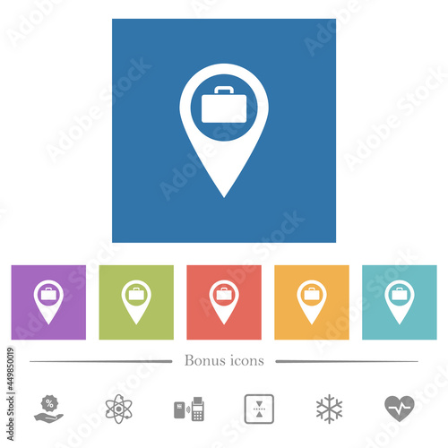 Baggage storage GPS map location flat white icons in square backgrounds Free Download Baggage storage GPS map location flat white icons in square backgrounds - GFXLoad