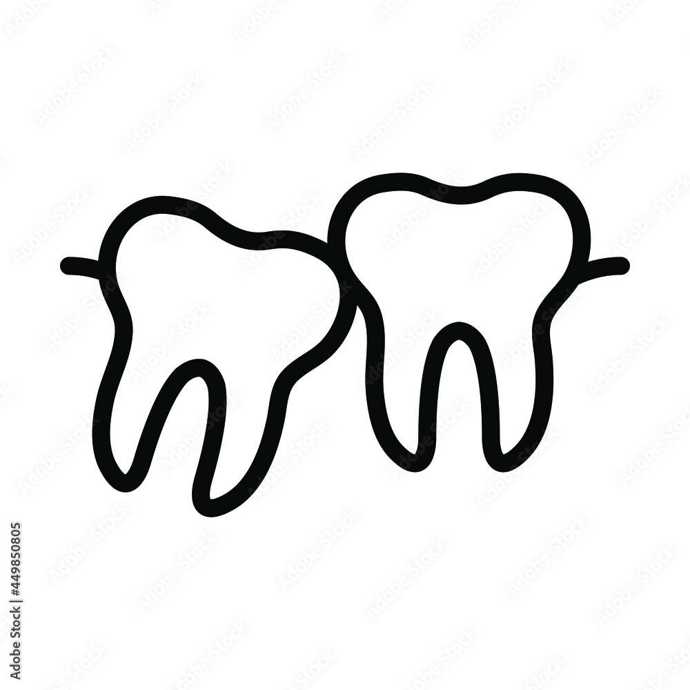 Tooth flat line icon. Dental care, Dentistry symbol, stomatology services. Outline sign for mobile concept and web design, store Tooth flat line icon. Dental care, Dentistry symbol, stomatology services. Outline sign for mobile concept and web design, store