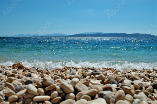 plaża, kamienie, woda © Przemysaw