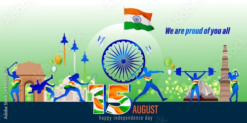Vector illustration for happy independence day India-15 august