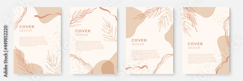 Set of colorful creative beige pastel cover design template. Set of abstract creative universal artistic templates. Quote frames blank templates set. Text in brackets, citation empty speech bubbles