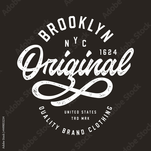 Brooklyn, New York.  T Shirt Design. Vector