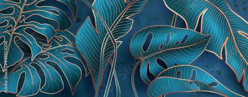 Floral patterns in blue and serpentine metallic colors on backdrops for home decor and banners.
