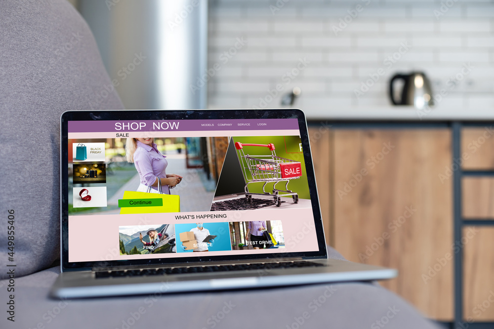 Online Shopping Website on Laptop. Easy E-commerce Website Shop by Laptop. Digital Payment gateway Online Shopping Website on Laptop. Easy E-commerce Website Shop by Laptop. Digital Payment gateway
