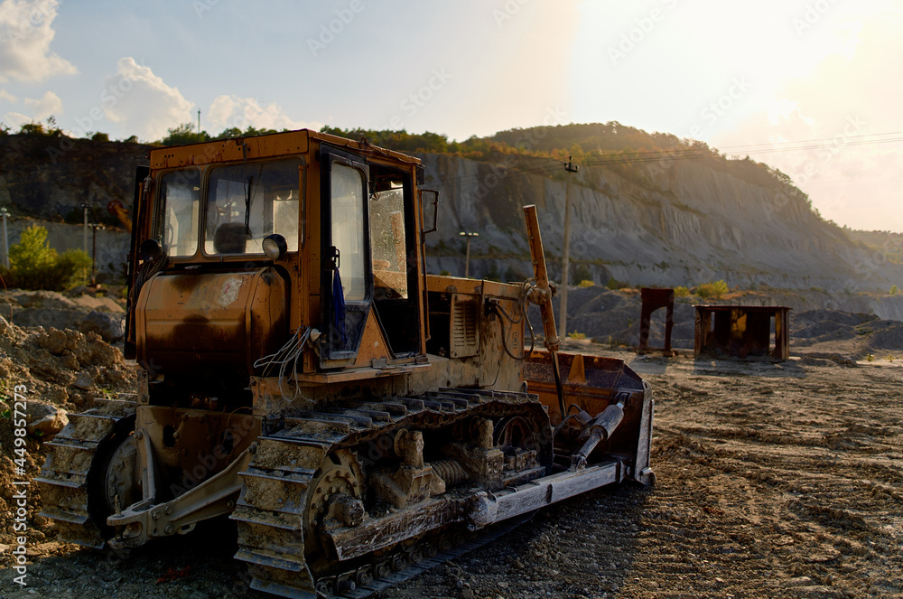 Fototapeta premium large construction vehicle industry geology excavator