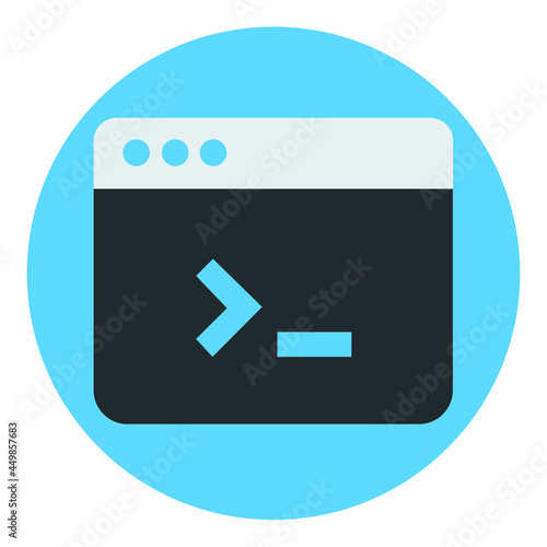 Terminal startup icon, direct access to system via command line - illustration