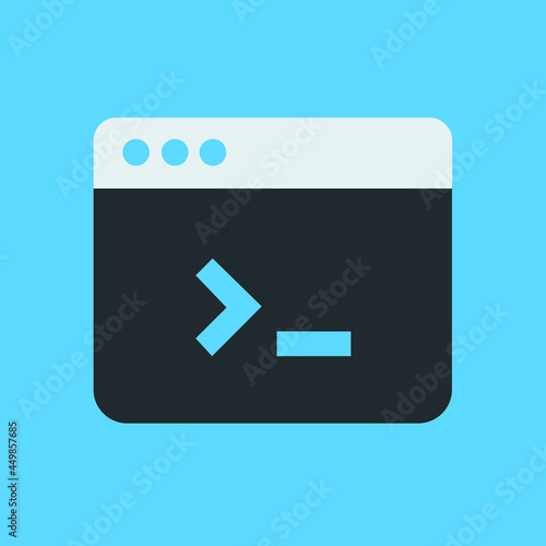 Terminal startup icon, direct access to system via command line - illustration