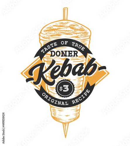 Doner Kebab Retro Emblem