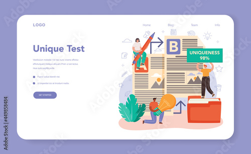 Copywriter web banner or landing page. Writing and designing texts