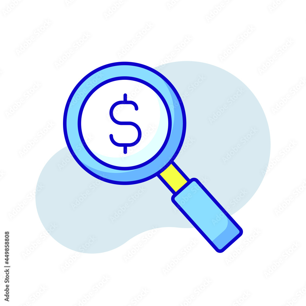 Magnifying glass RBG color icon. Investment. Thin line vector illustration. Magnifying glass RBG color icon. Investment. Thin line vector illustration.