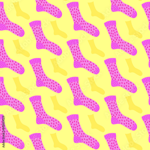 Cosy pink socks seamless pattern