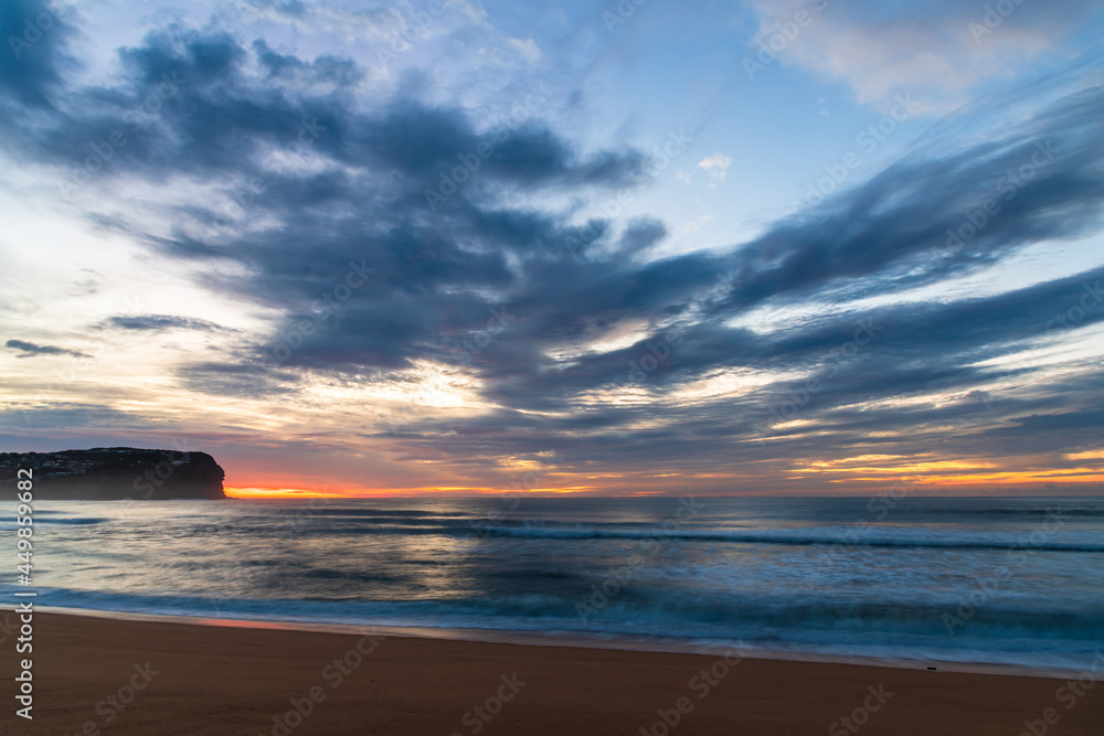 A winters sunrise at the seaside