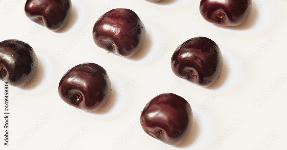 close up of cherries on white background
close up of cherries on white background