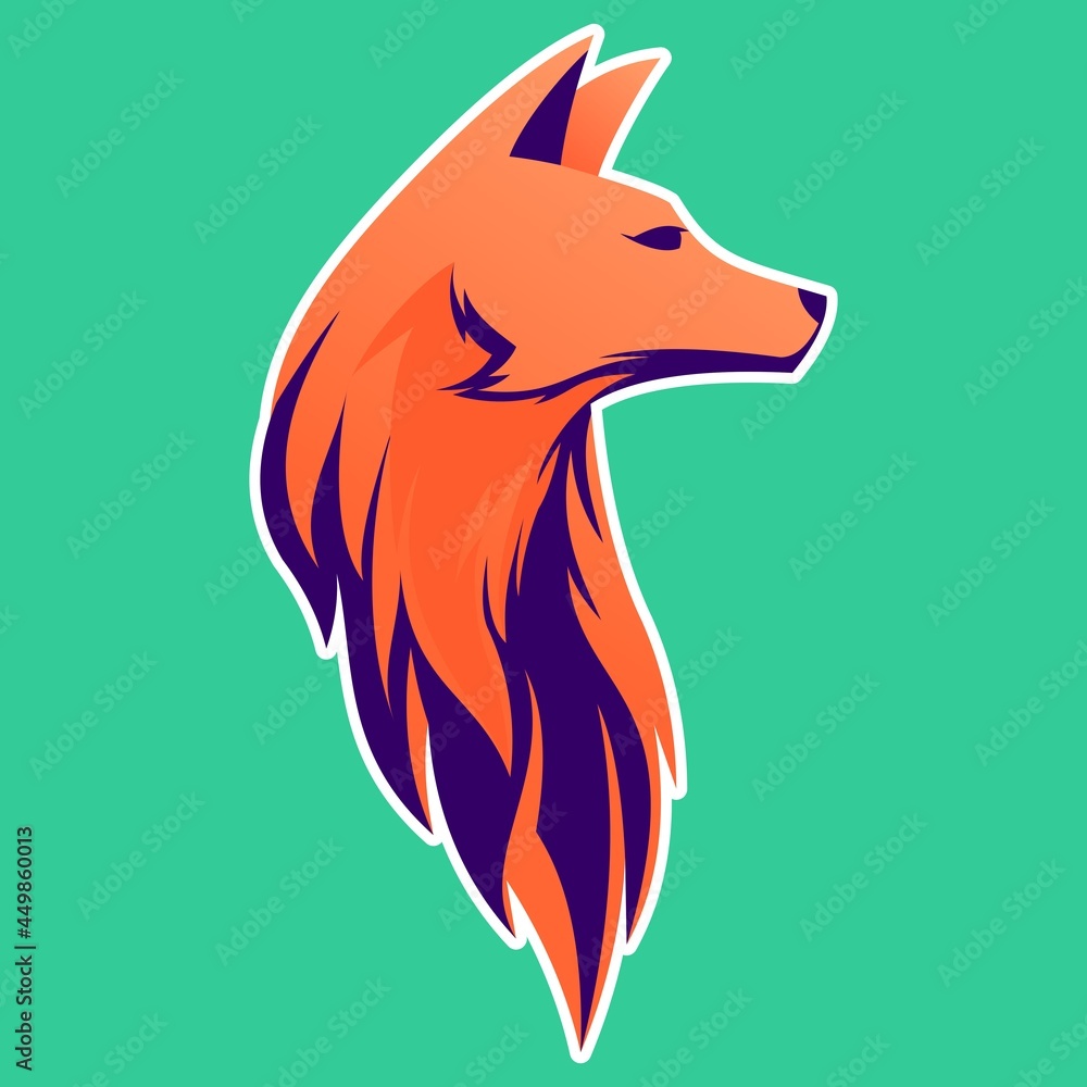 Obraz premium beautiful red fox with green screen vector