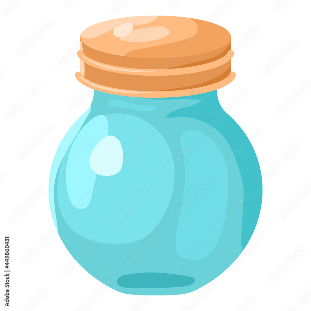 Empty glass jar vector cartoon illustration isolated on a white background. Empty glass jar vector cartoon illustration isolated on a white background.