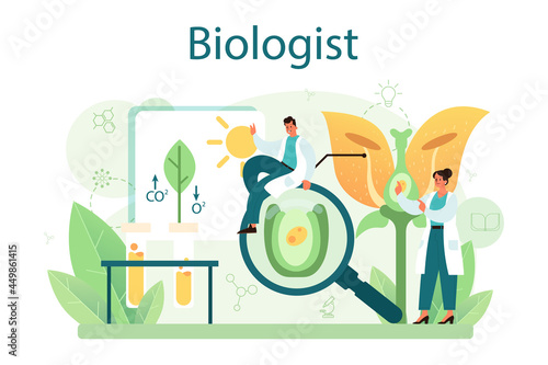 Biologist concept. Scientist make laboratory analysis of life system