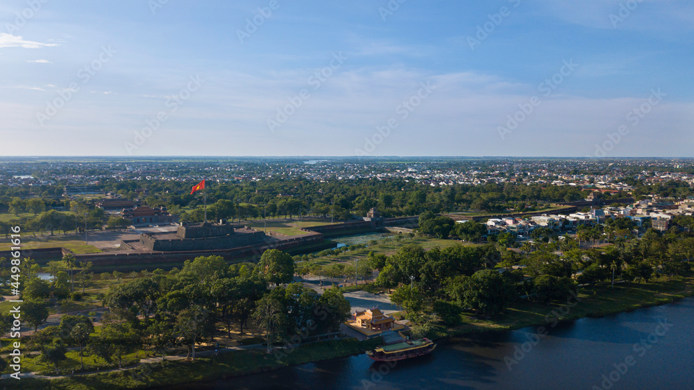 Fototapeta premium city, landscape, village, mountain, river, building, pagoda, church, field, park, school, market, lagoon, citadel, bridge, museum, hill, pass, beach, calm, hotel, lake, water, sky, nature, clouds