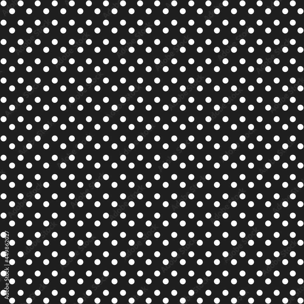 White and Black Polka Dot seamless pattern. Vector background.