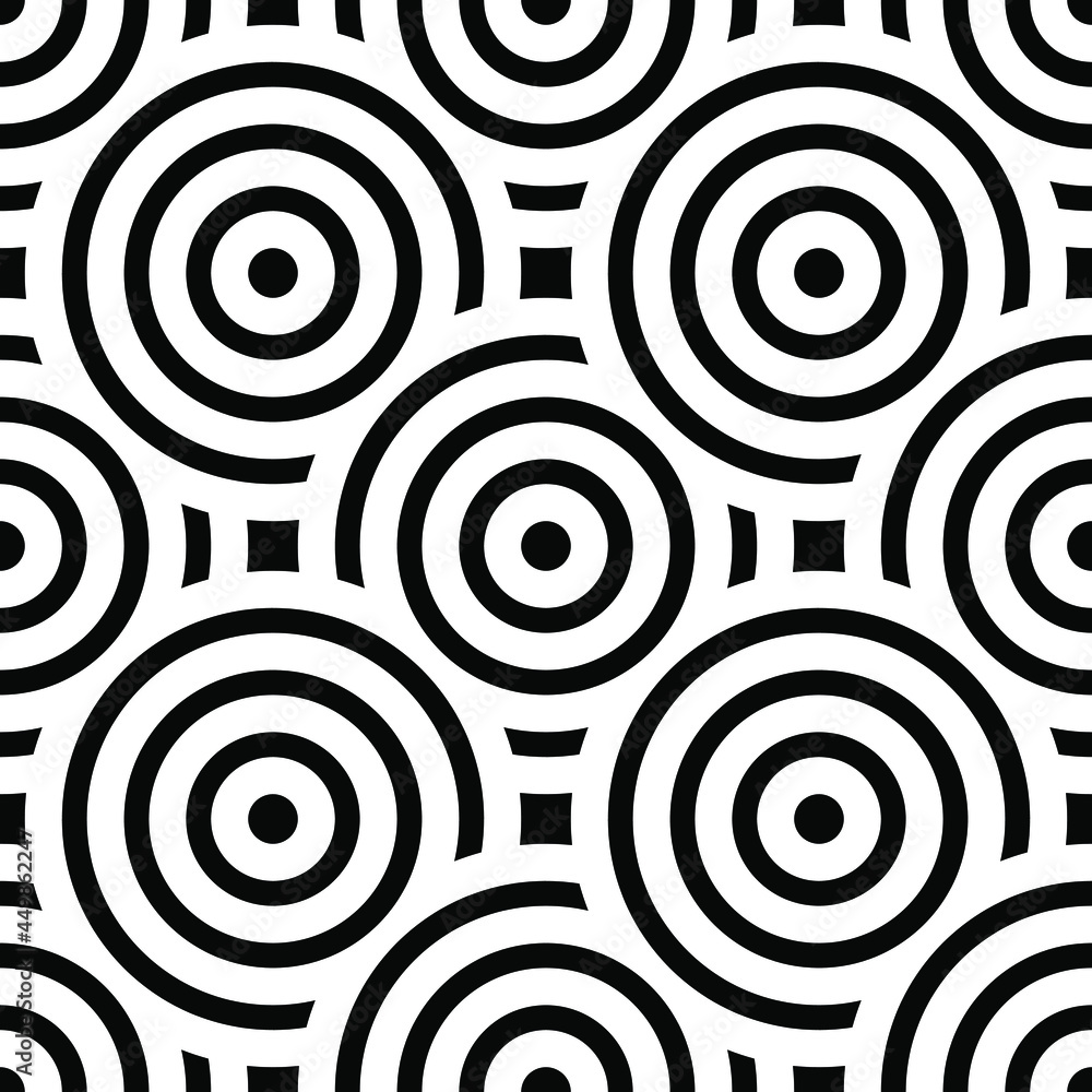Overlapping Circles Pattern. Seamless pattern. Abstract Background. Ethnic pattern background.