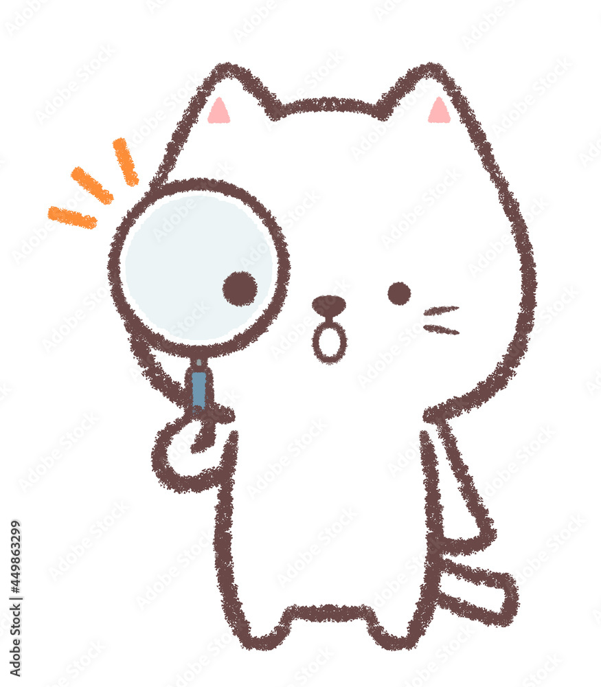 シロネコと虫眼鏡