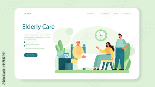 Social volunteer web banner or landing page. Charity community support
