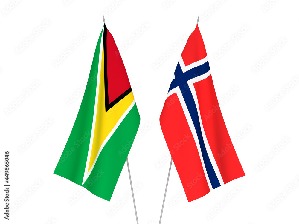 Norway and Co-operative Republic of Guyana flags