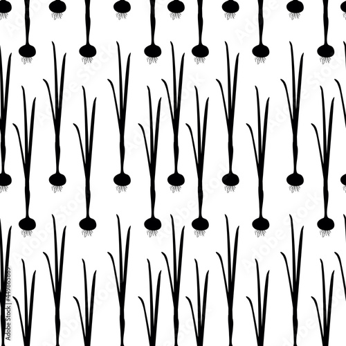 Seamless pattern with onion. Summer seasonal food.