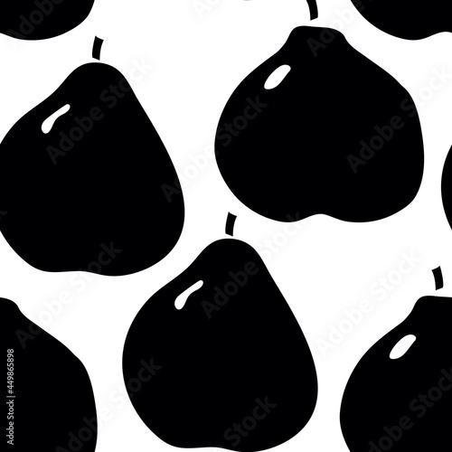 Seamless pattern with pears.Modern summer print. Scandinavian style