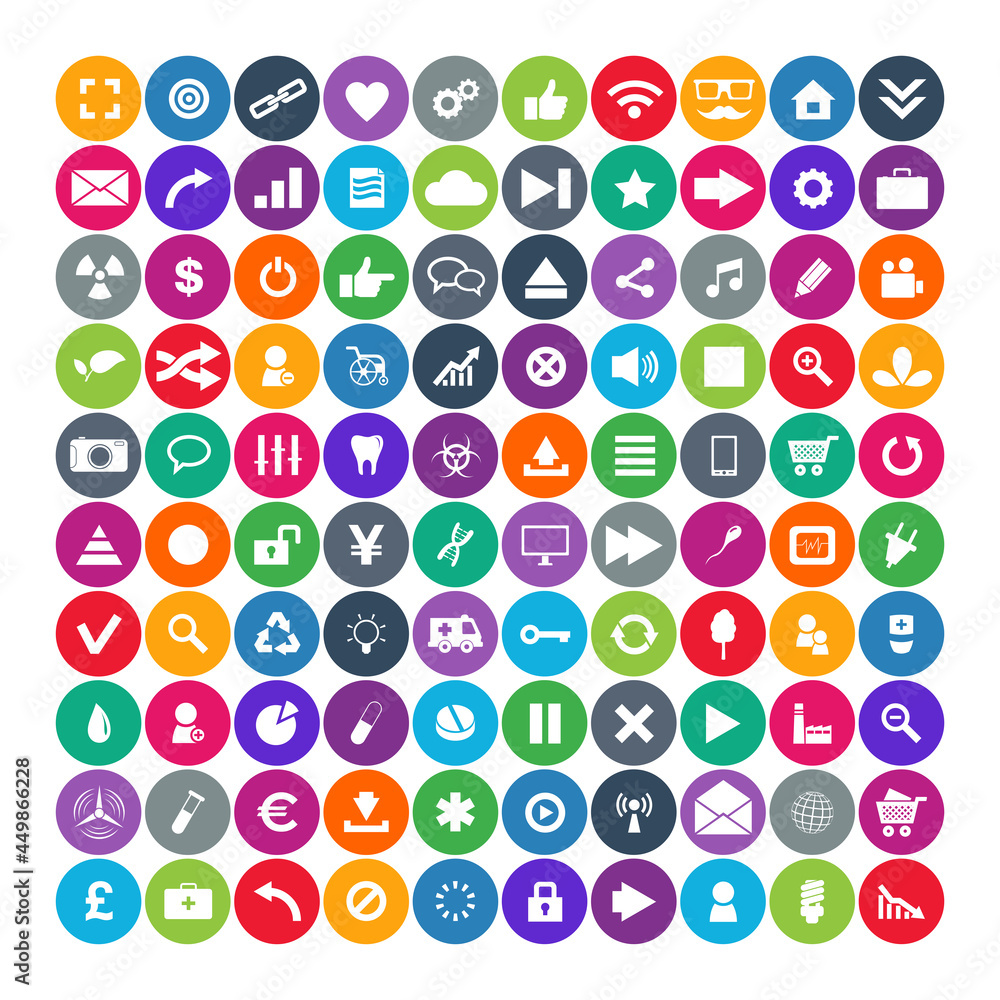100 Universal Icons. Simplus series. Each icon is a single object compound path 100 Universal Icons. Simplus series. Each icon is a single object compound path