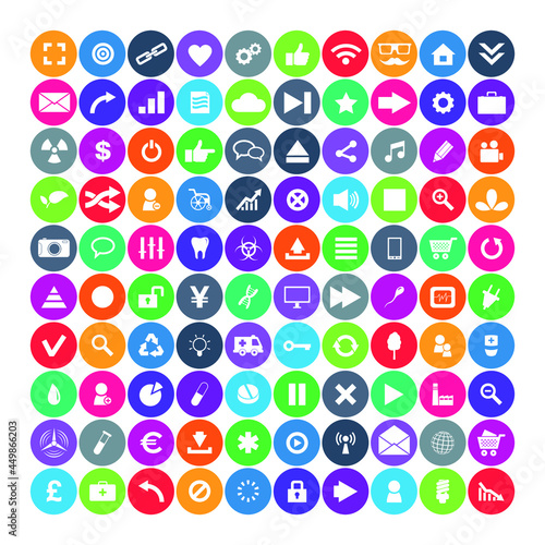 100 Universal Icons. Simplus series. Each icon is a single object compound path