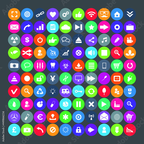 100 Universal Icons. Simplus series. Each icon is a single object compound path