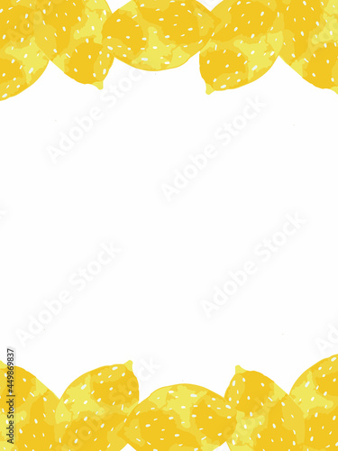 Watercolor illustration frame of naturally lemon