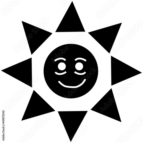 にっこり笑う太陽のシルエット