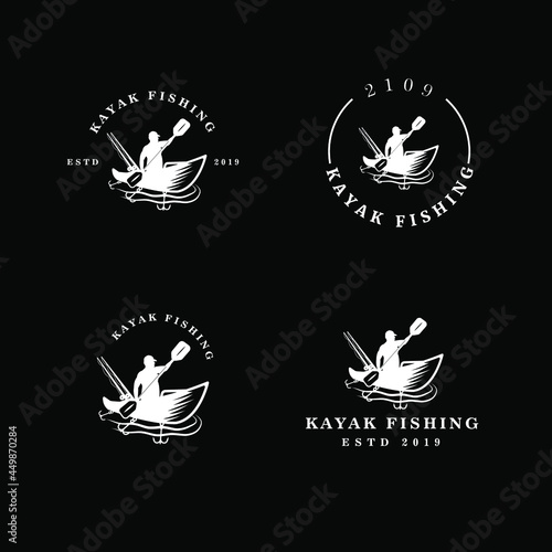 set of logo kayak fishing 