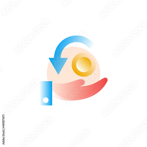 Cash back. Vector icon in gradient style