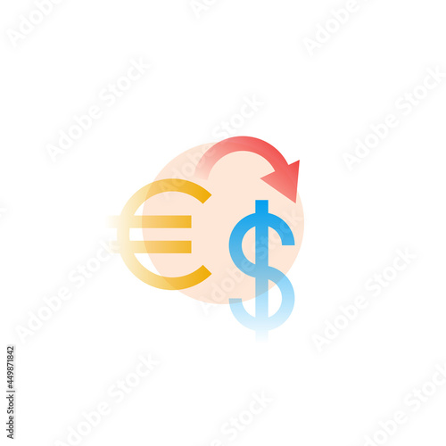 Currancy exchange. Vector icon in gradient style