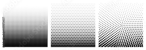 Set of Halftone Element, Monochrome Abstract Graphic. Ready for DTP, Prepress or Generic Concepts. photo