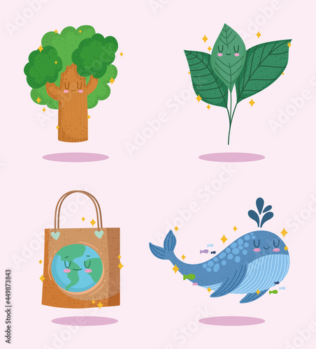 eco friendly icon set
